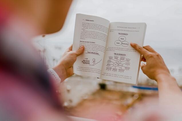 person reading book