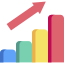 Increasing in a bar graph image