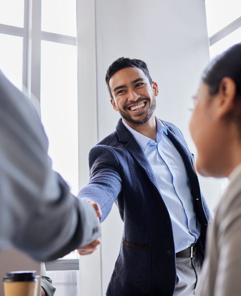 man shaking hands