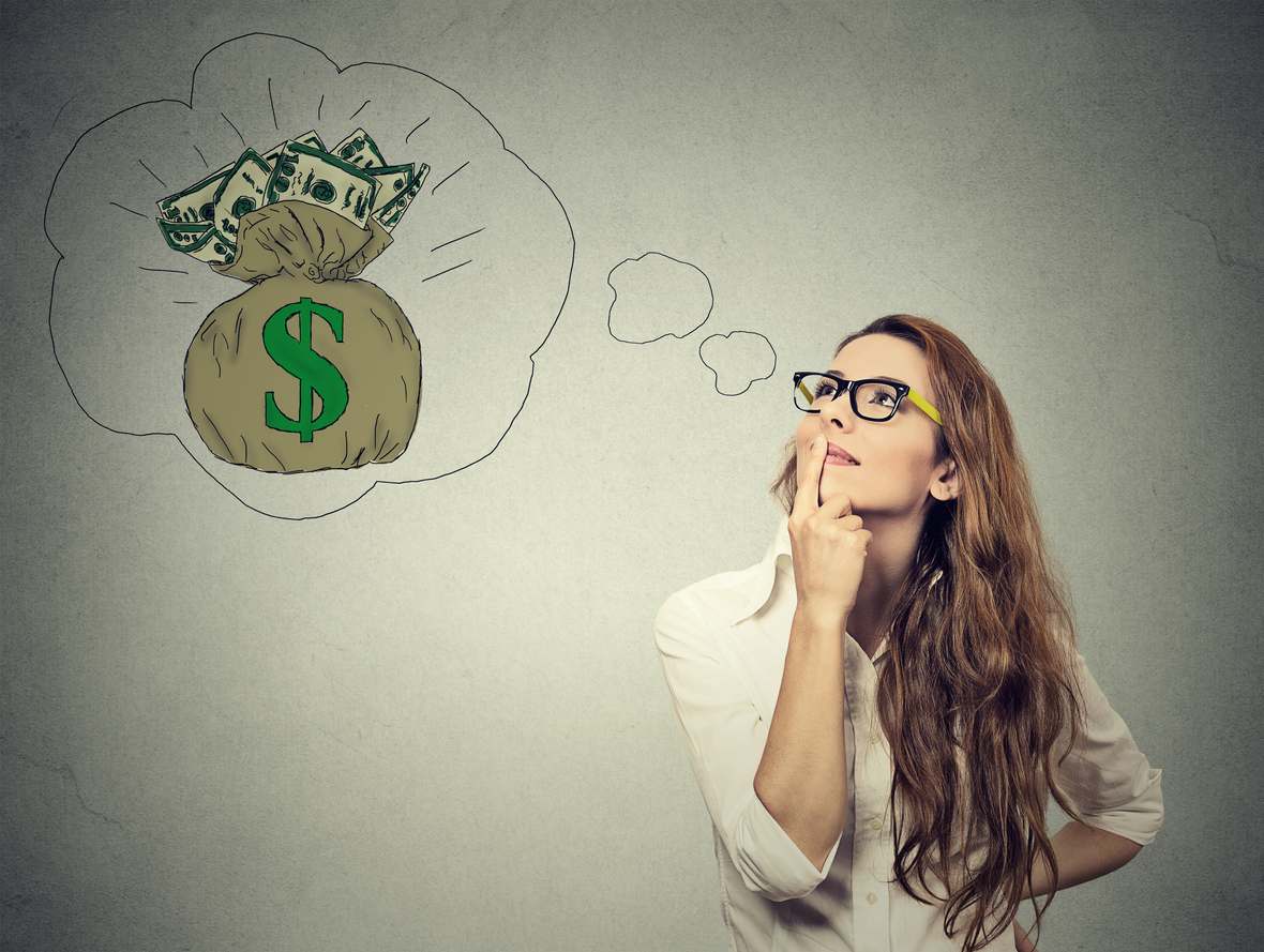 Woman considering her money making options